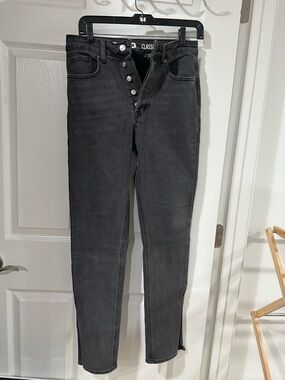 Black Skinny Jeans with Ankle Slits